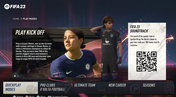 โหมดเพิ่มทักษะ Paly Kick off   ในเกม FIFA  23 By KUBET Team
