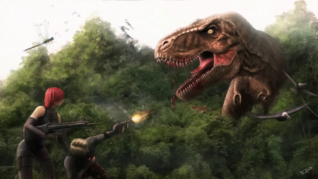 เกม Dino Crisis ที่บริษัทรเกม Capcom ขึ้นเครื่องหมายการค้าของชื่อเกมนี้ในประเทศญี่ปุ่น